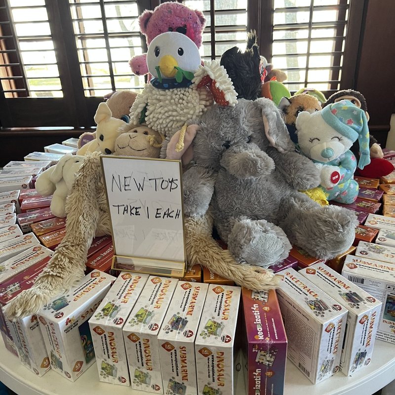 Toys ready for the toy drive
