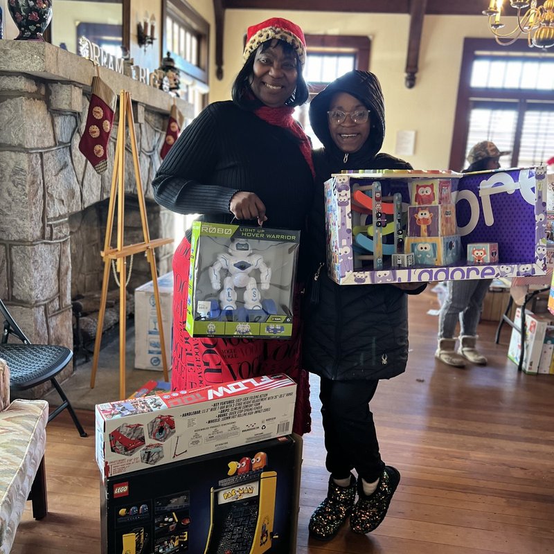 Families at the toy drive